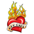 Sexy Flamed Heart Temporary Tattoo (2.5"x3.5")